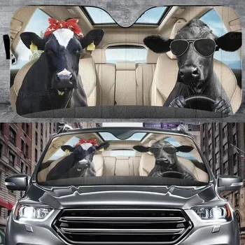 Sığır Çift araba güneşliği, Komik Sığır araba güneşliği, Sığır Sevimli araba güneşliği, Onun İçin Hediye, Baba İçin Hediye, Araba Dekor ZPT312108
