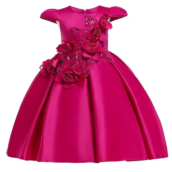 Çocuklar Kızlar İçin Elbiseler Çocuk gece elbisesi 2021 Yaz Çiçek Kız düğün elbisesi Zarif Genç Çocuklar Prenses Şık Elbise 12Y