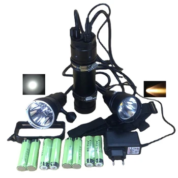 Uranusfire XHP70 XHP70. 2 LED Dalış el feneri Torch lamba ışığı Fener güçlü sualtı tüplü Split Tip el feneri