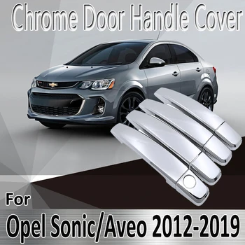 Opel Chevrolet Sonic Aveo Barina 2012 ~ 2019 Styling Etiketler Dekorasyon Krom Kapı kulp kılıfı Tamir Araba Aksesuarları