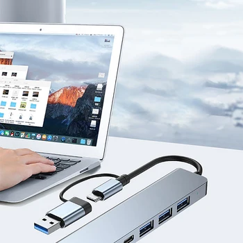 1PCUSB C Yerleştirme İstasyonu USB C Hub Çoklu Monitör Adaptörü ile 4K Monitör Adaptörü PD SD TF Ekran Kartı Macbook İçin
