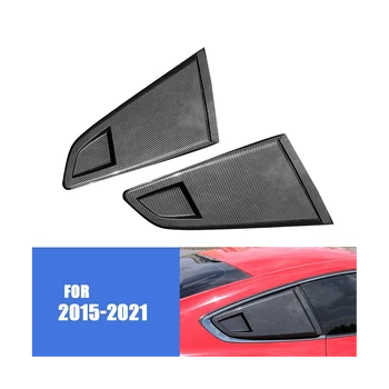 Karbon Fiber Görünüm 1/4 Arka Yan Havalandırma Çeyrek Pencere Panjur Panjur Kapağı Trim için 2015-2022 Ford
