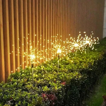 Güneş havai fişek LED kazık ışıkları bahçe dekoru yolu güneş ışığı su geçirmez Yard çim veranda peyzaj dekor güneş lambası