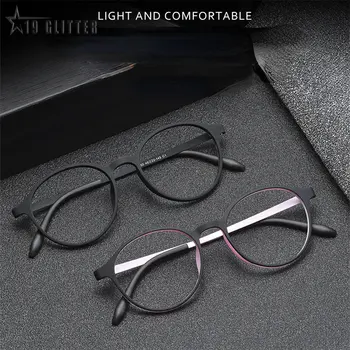 Ultralight Titanyum Alaşımlı TR90 Miyopi Gözlük Retro Yuvarlak Optik Reçete Gözlük Çerçevesi Erkekler Ve Kadınlar H3050