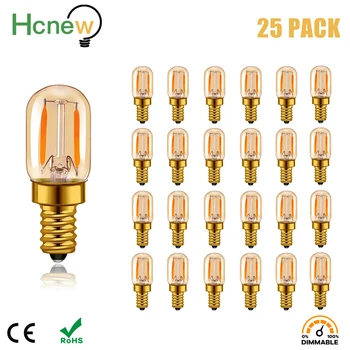Hcnew E12 E14 Vintage LED Filament Ampul T22 Kısılabilir Lamba 1W 2200K Sıcak Beyaz 110V 220V Dekoratif Avize Ampul
