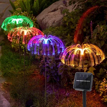 2023 Yeni Güneş Denizanası ışıkları Renkli LED Fiber Optik Açık Havada Park Bahçe Ekleme Peyzaj Festivali Dekorasyon çim lambaları
