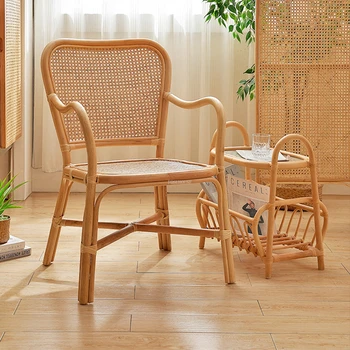 Japon Rattan Açık Sandalyeler Yaratıcı Oturma Odası Balkon Bahçe plaj sandalyesi Yatak Odası Ev Eğlence sırtlı sandalye dış mekan mobilyası
