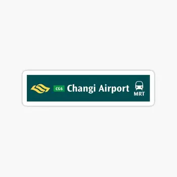 Changi Havaalanı Mrt İşareti 5 ADET Araba Çıkartmaları Komik Dekor için Araba Odası Buzdolabı Karikatür Dizüstü Çıkartmalar Ev Dekorasyonu