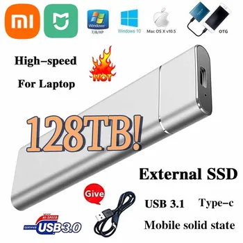 Xiaomi MİJİA Yüksek hızlı 128TB 1TB 2TB SSD Orijinal Taşınabilir Harici Katı Hal Sabit Disk USB3. 0 Arayüzü Mobil Sabit Disk